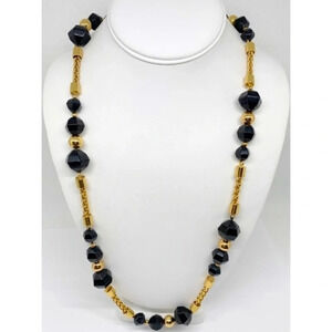 Kate Spade Cut to the Chase Black & Gold Necklace